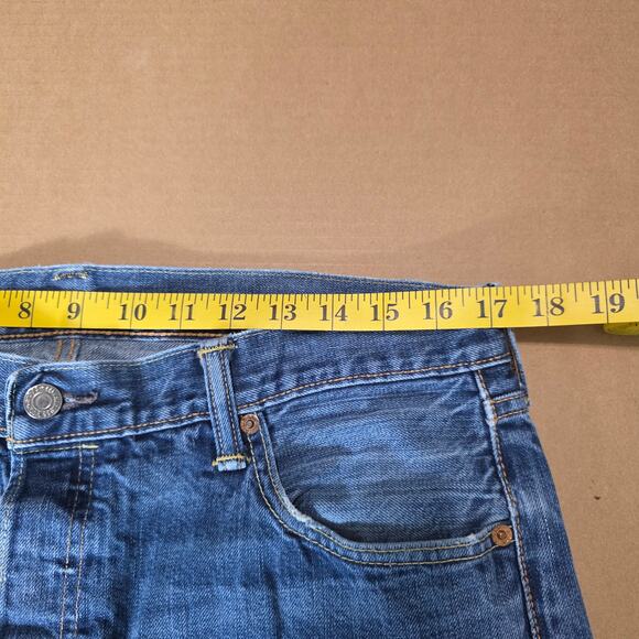 Levi’s 501 Jeans Mens 36x32 Blue Button Fly Straight Leg Denim Casual Minimalist - Picture 9 of 13